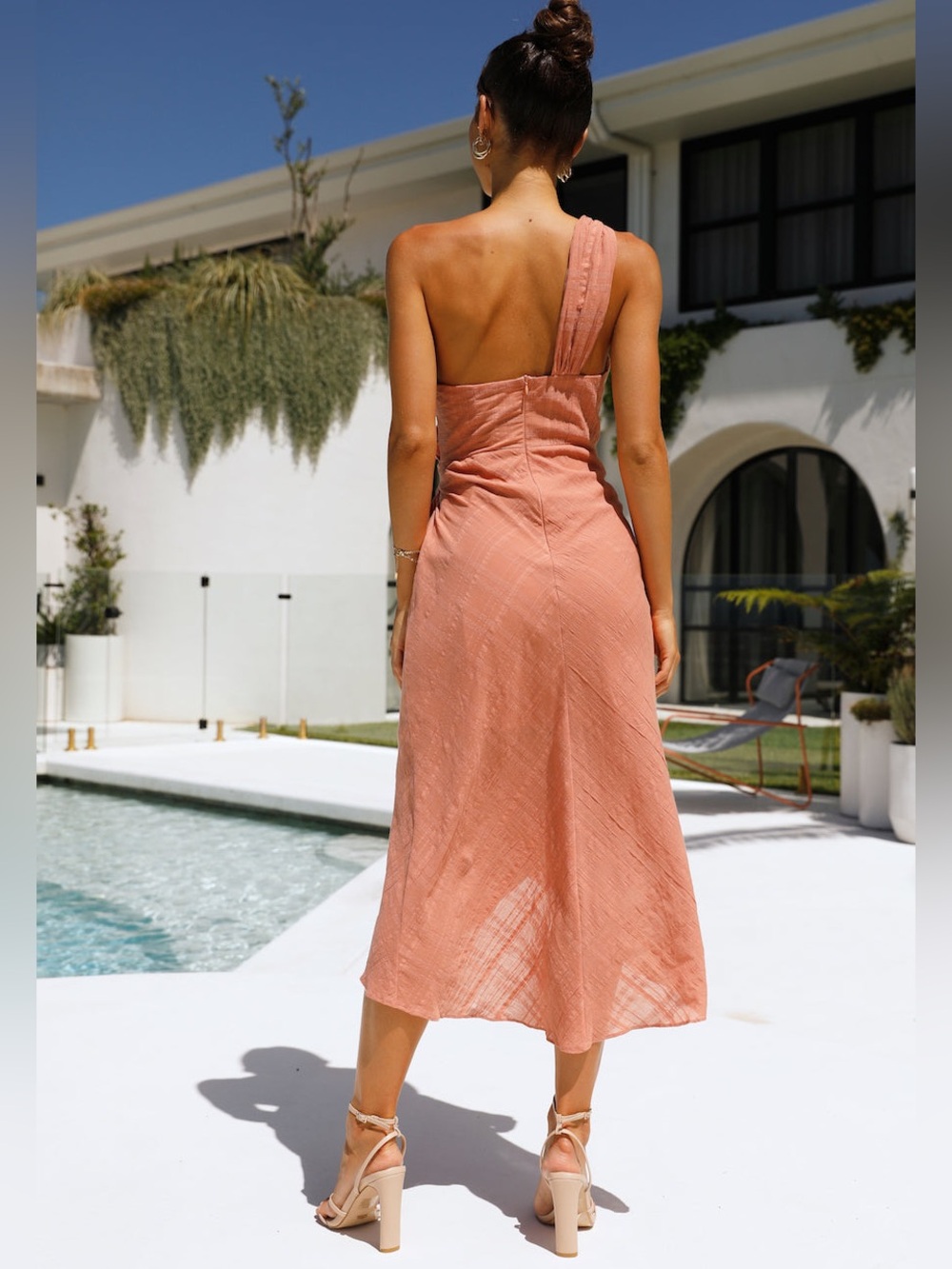 Hello Molly Golden Vibes Blush Faux Wrap Midi Dress, Size M - NWT! - Picture 15 of 16